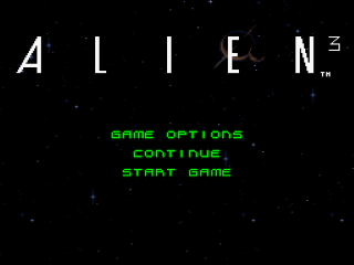 Alien 3 title screen for Super Nintendo